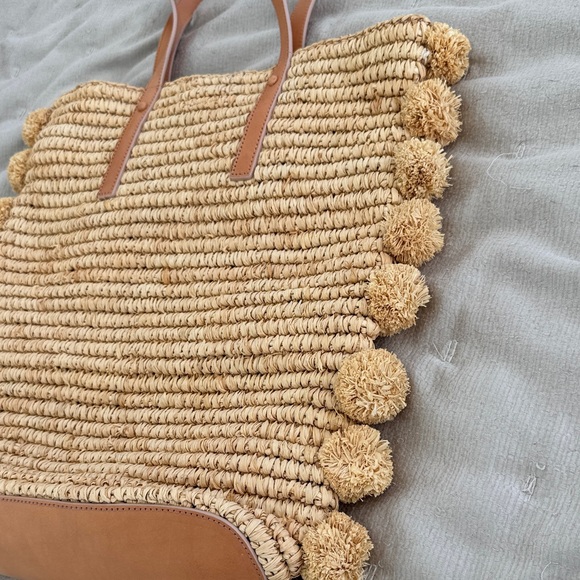 Loeffler Randall Beige Woven Tote with Tassel - Picture 4 of 5